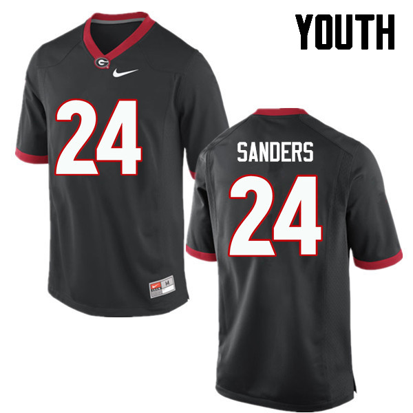 Georgia Bulldogs Youth Dominick Sanders #24 Black Stitched College UGA Football Jersey 23RL018BQ